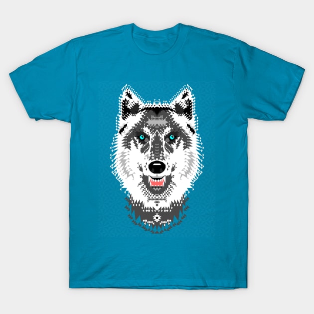 Geometric Wolf T-Shirt by chobopop